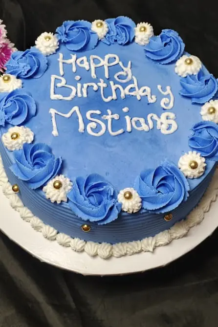 Blue birthday cake