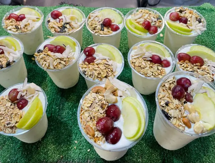 Parfait cups with fruit
